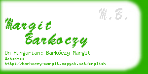 margit barkoczy business card
